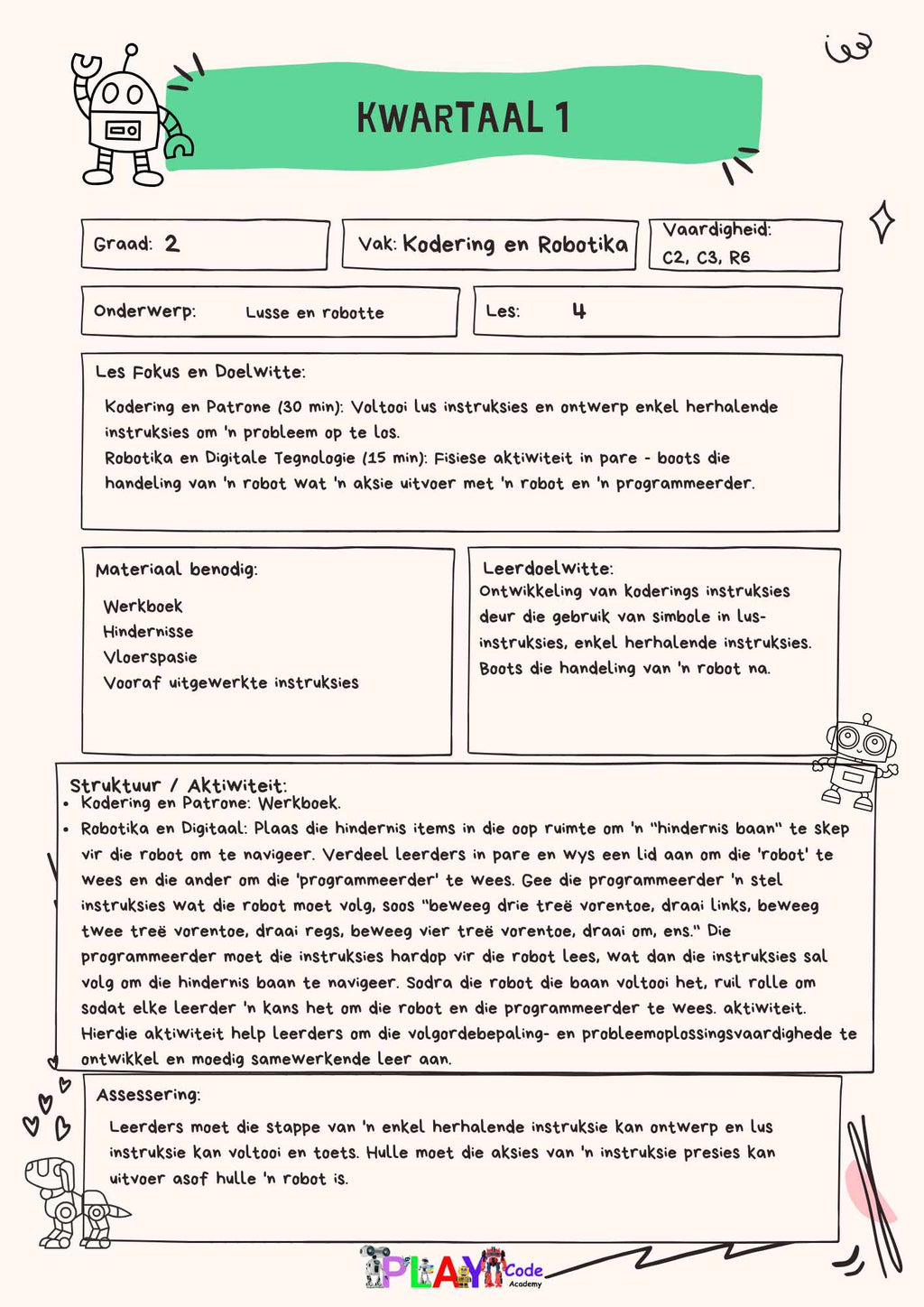 Gr 2 E-Book Les Planne vir Werkboek