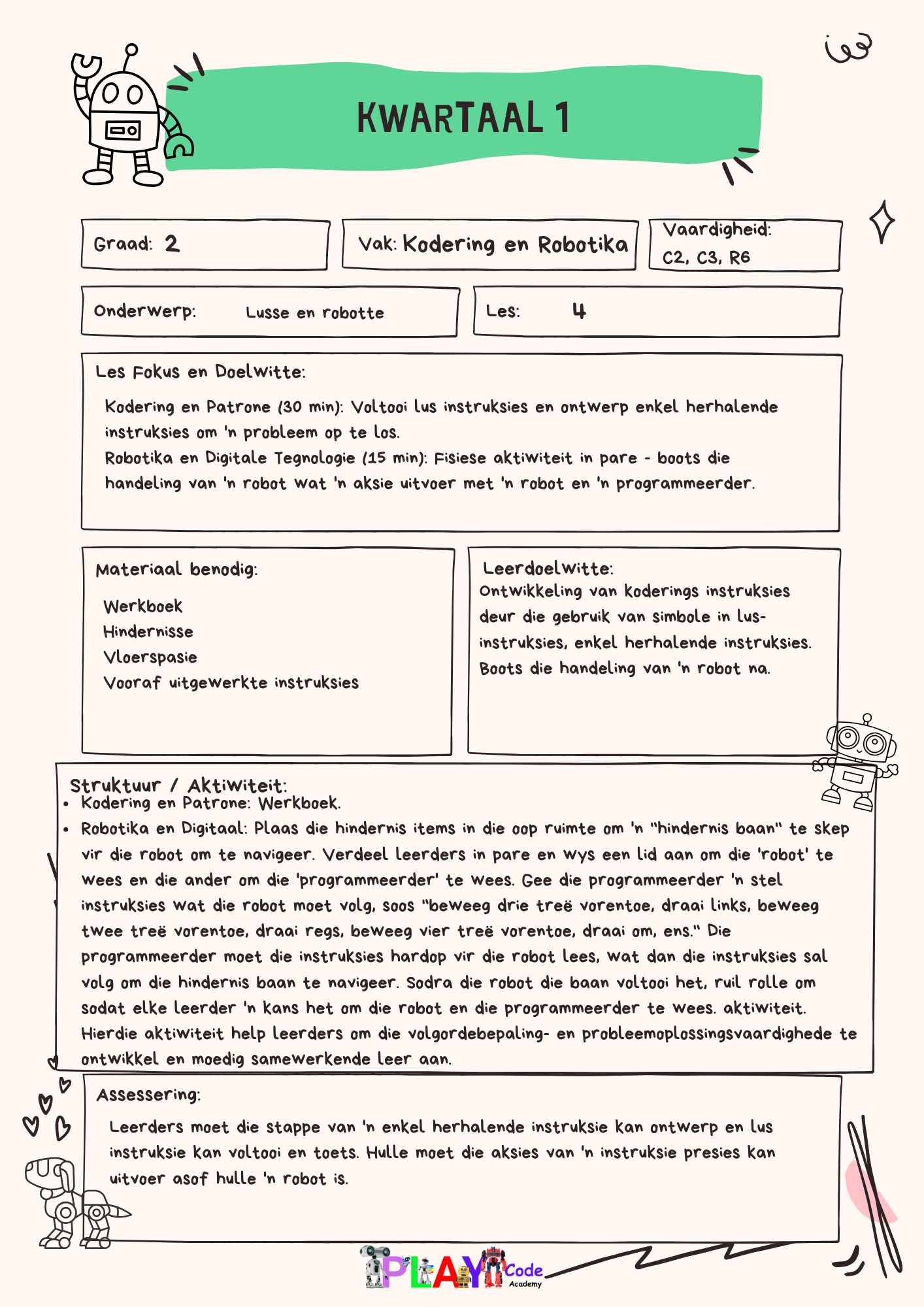 Gr 2 E-Book Les Planne vir Werkboek