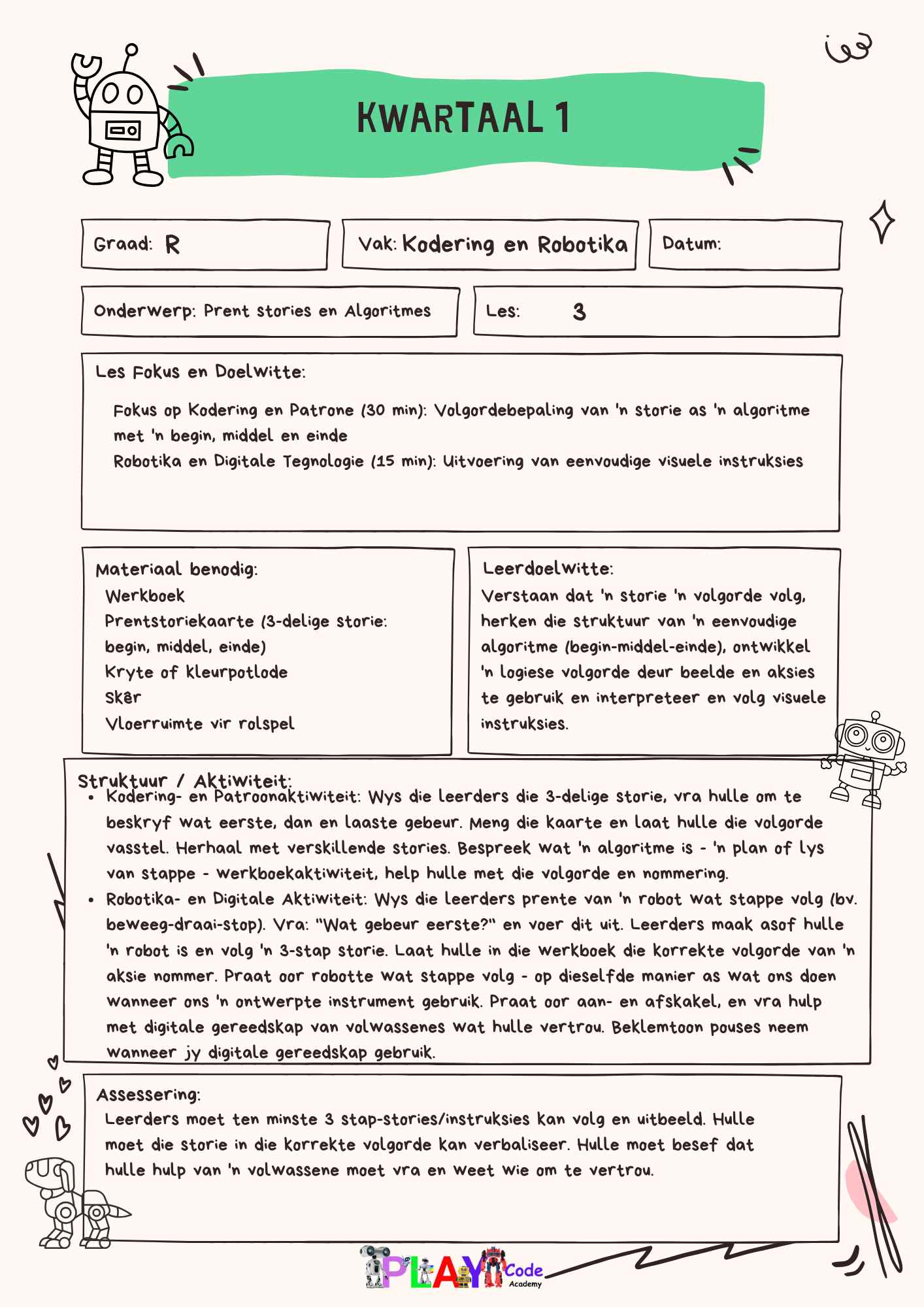 Gr R E-Book Les Planne vir Werkboek