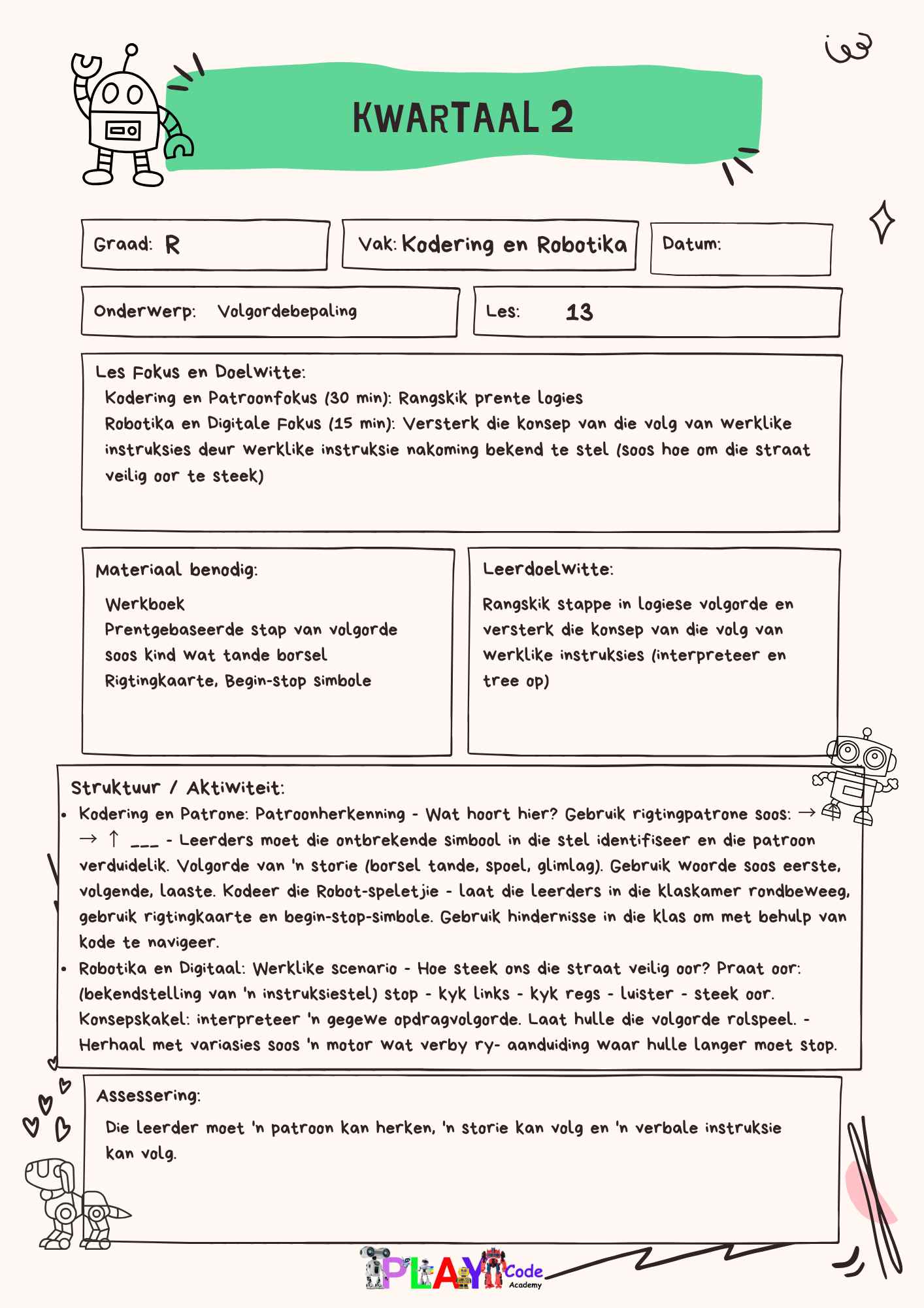 Gr R E-Book Les Planne vir Werkboek