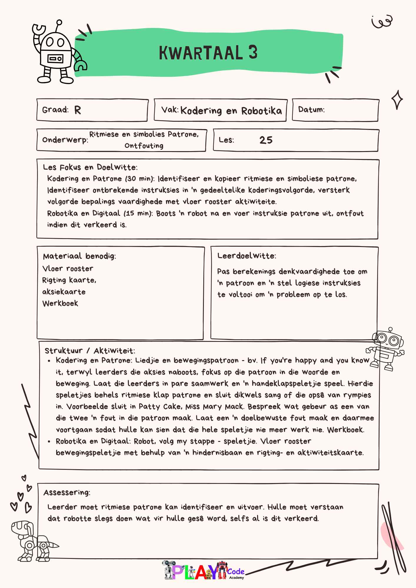 Gr R E-Book Les Planne vir Werkboek