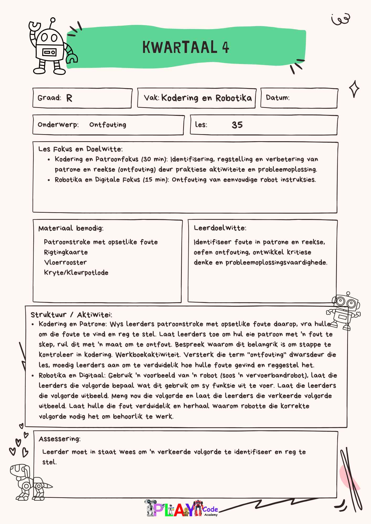 Gr R E-Book Les Planne vir Werkboek