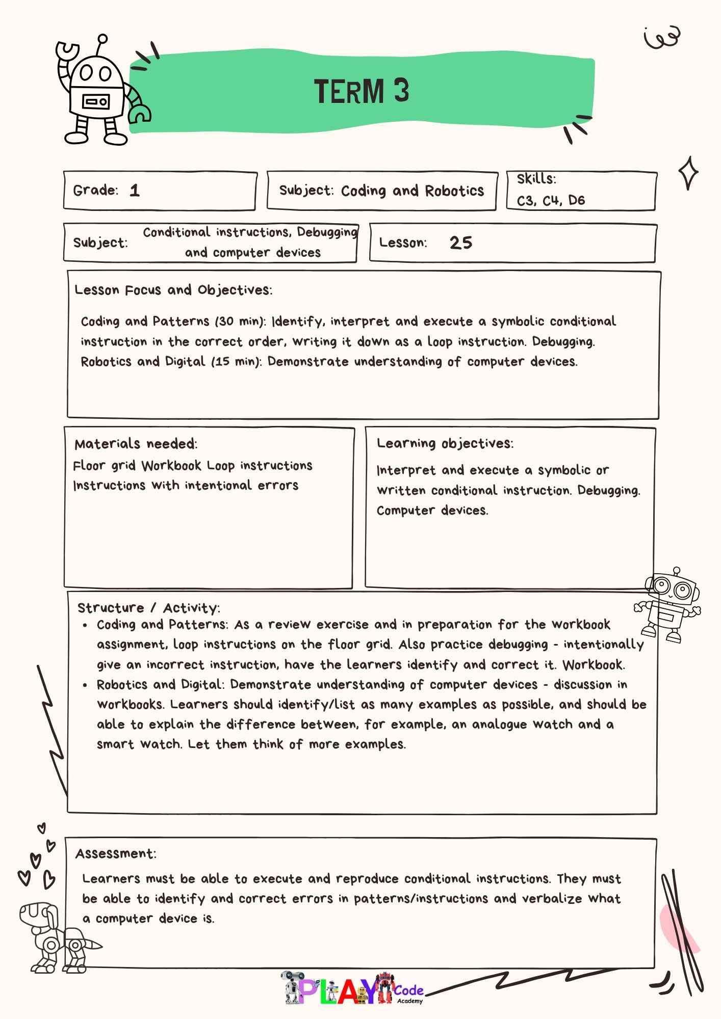 Gr 1 E-Book Lesson Plans for Workbook