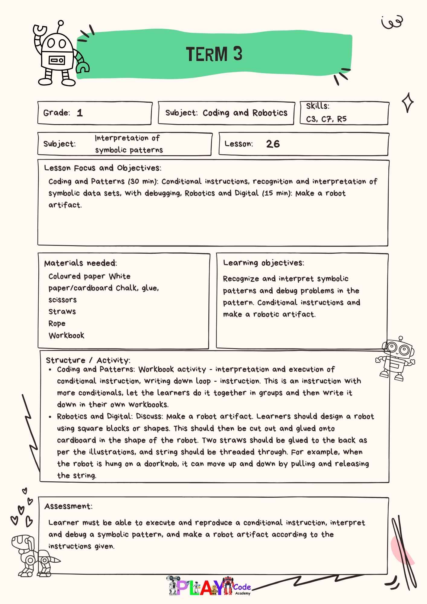 Gr 1 Les Planne vir Werkboek
