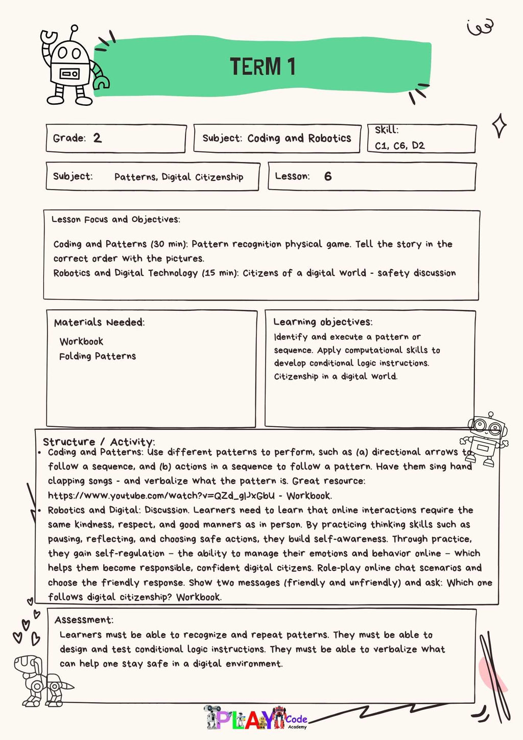 Gr 2 E-Book Lesson plans for Workbook
