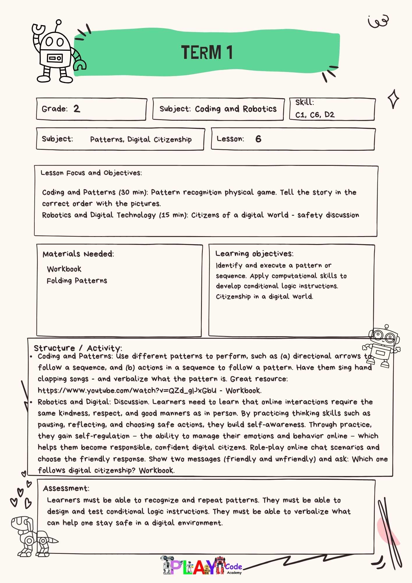 Gr 2 E-Book Lesson plans for Workbook