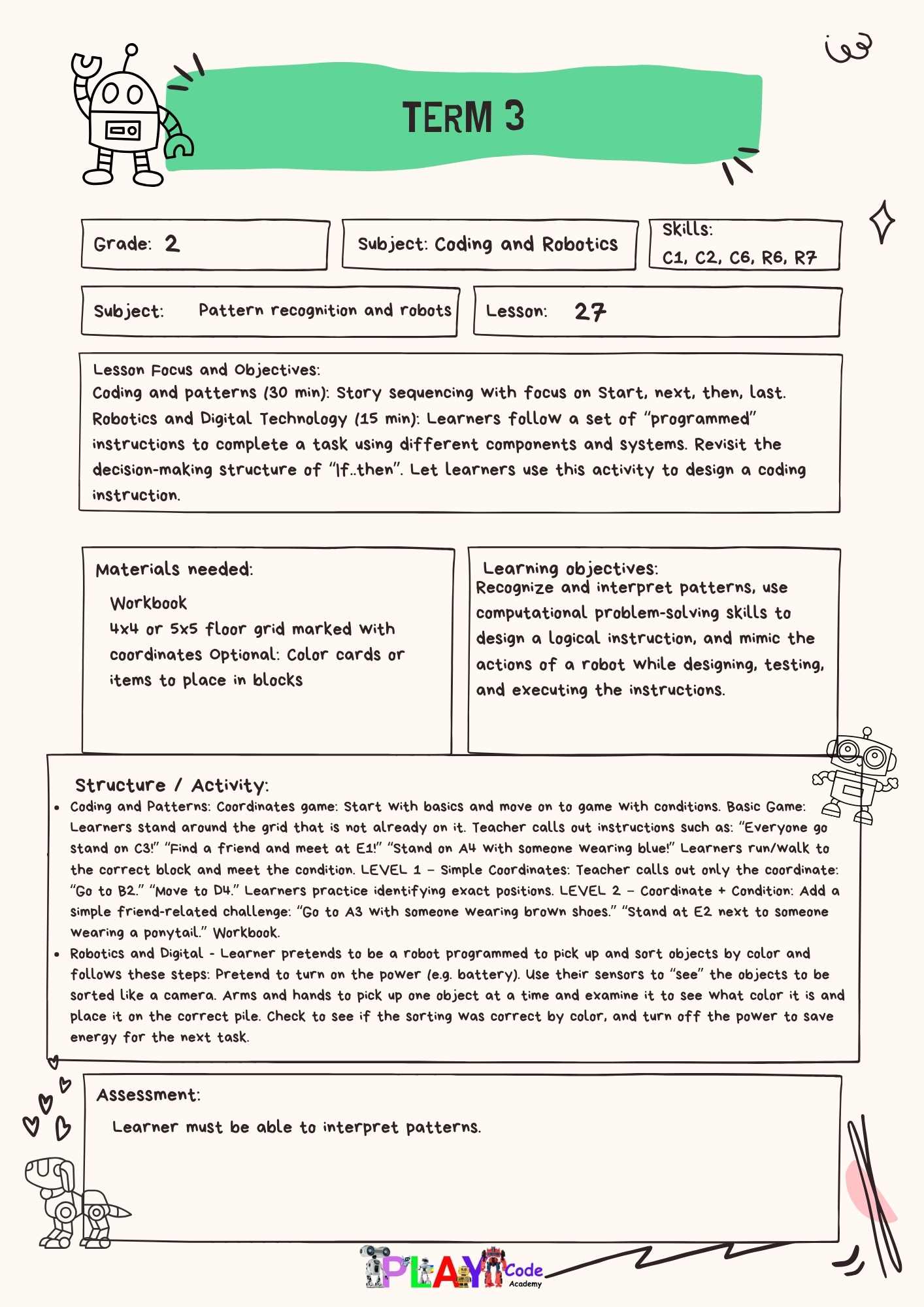 Gr 2 E-Book Lesson plans for Workbook