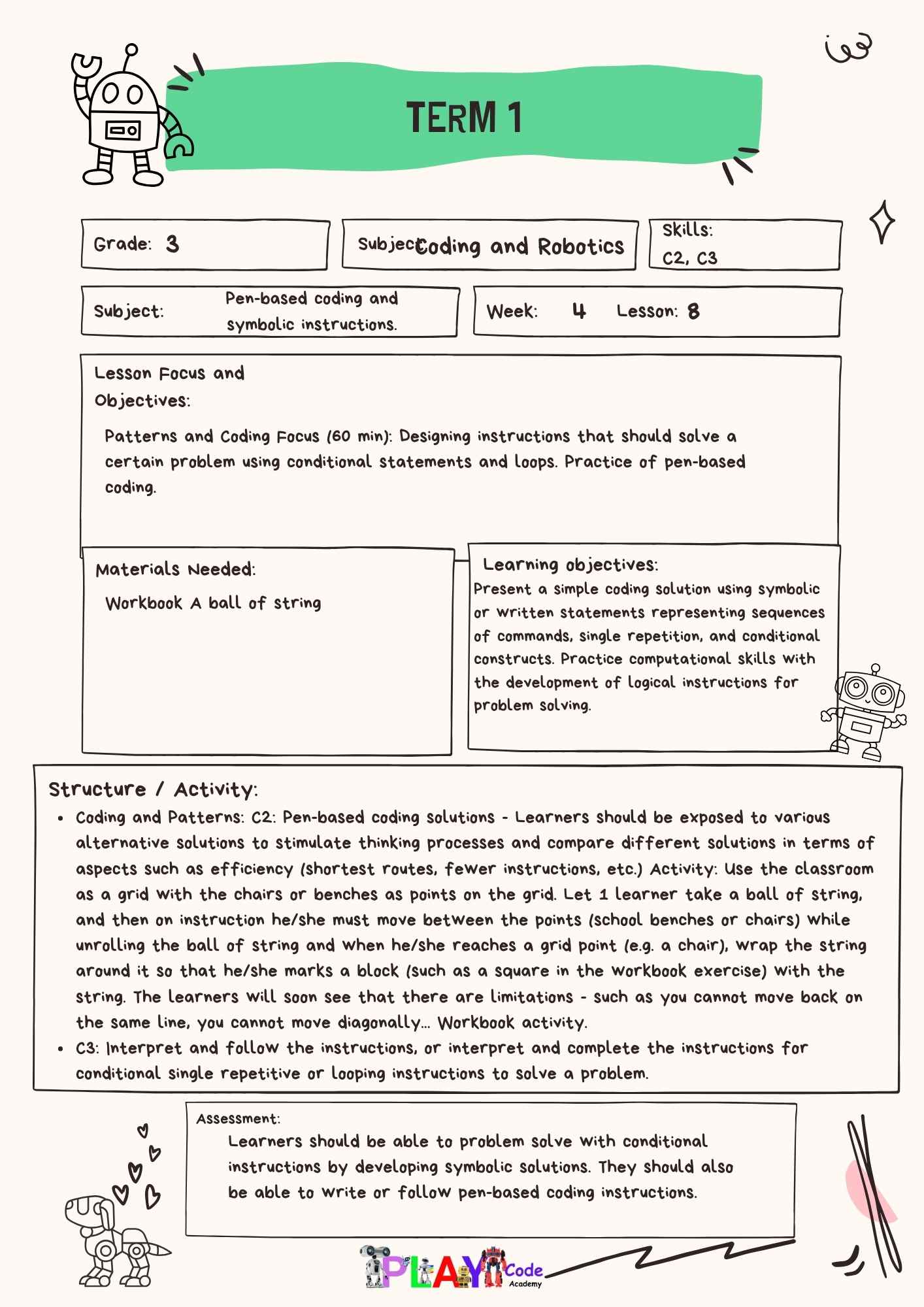 Gr 3 E-Book Lesson Plans for Workbook