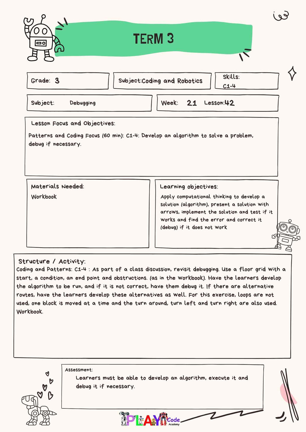 Gr 3 E-Book Lesson Plans for Workbook