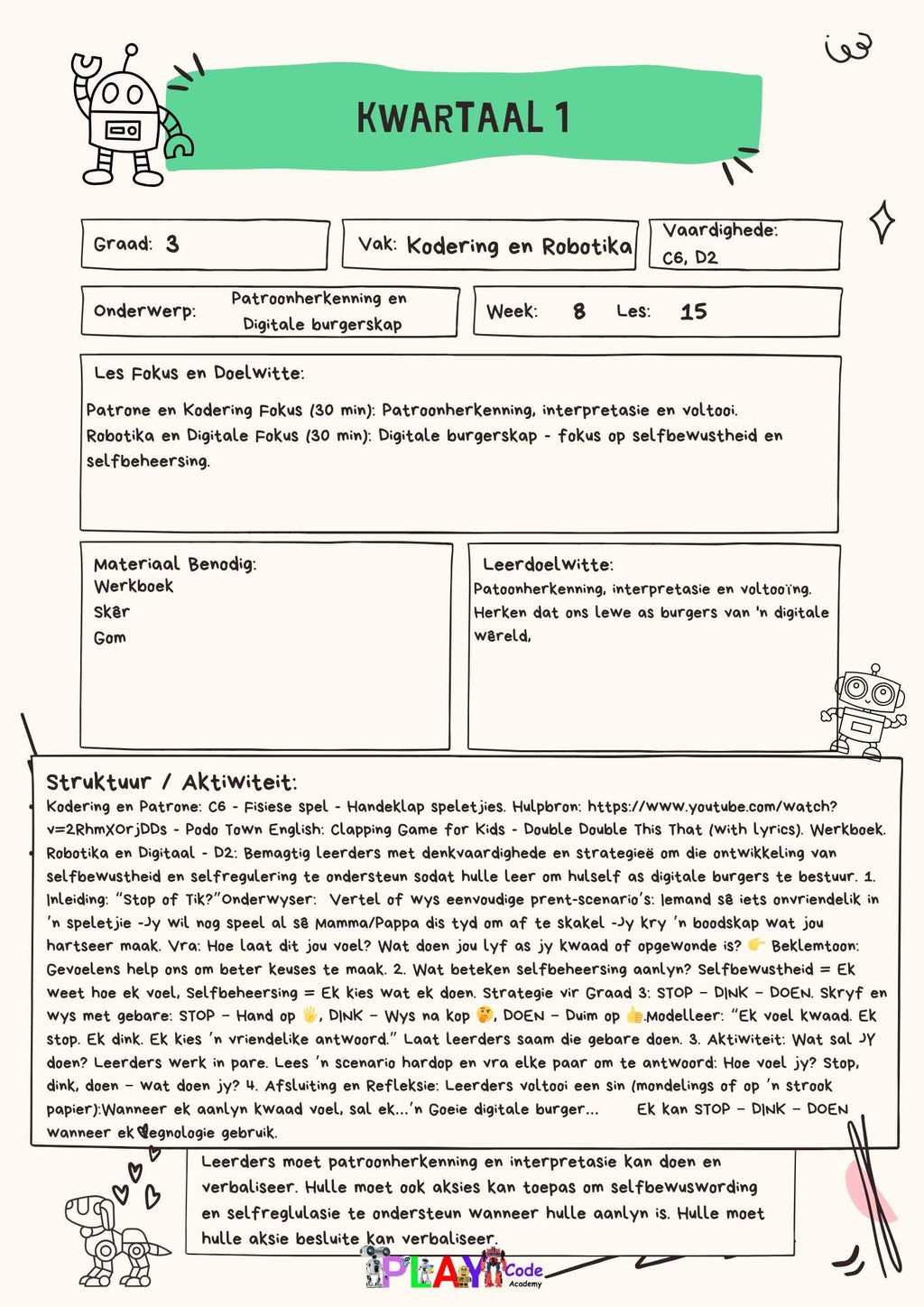 Gr 3 Teacher's Guide & Lesson plans