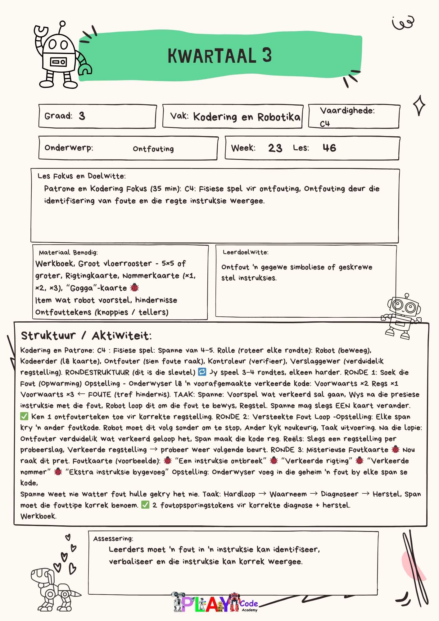 Gr 3 Teacher's Guide & Lesson plans