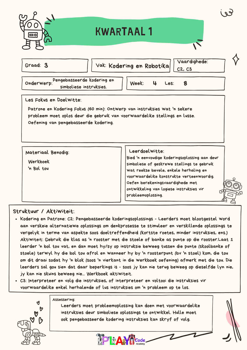 Gr 3   E-Book Lesplanne vir Werkboek