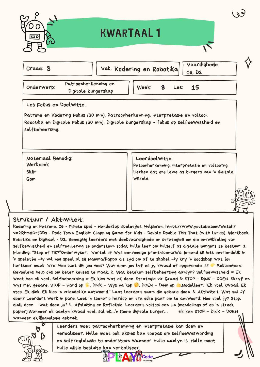 Gr 3   E-Book Lesplanne vir Werkboek